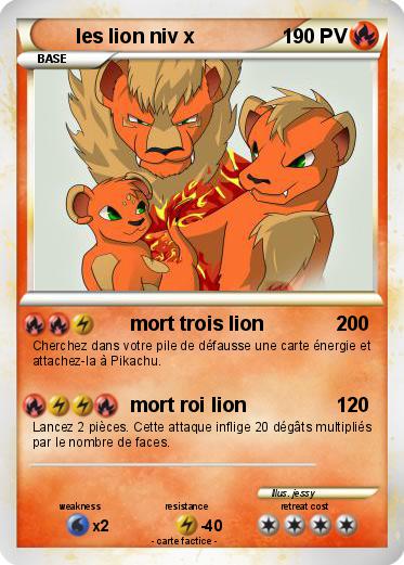 Pokemon les lion niv x