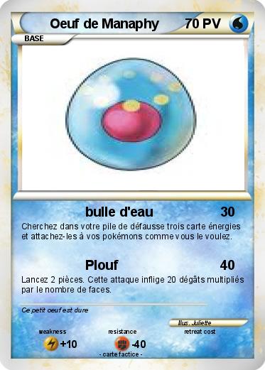 Pokemon Oeuf de Manaphy