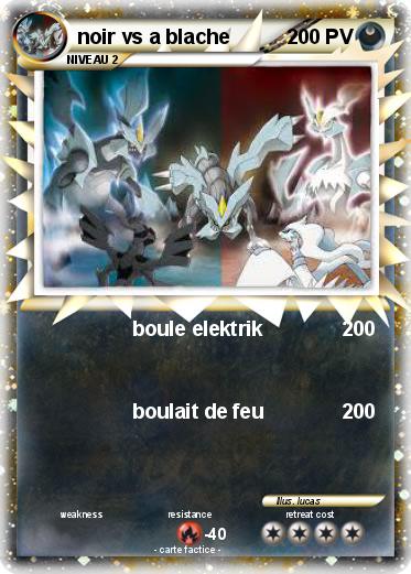 Pokemon noir vs a blache