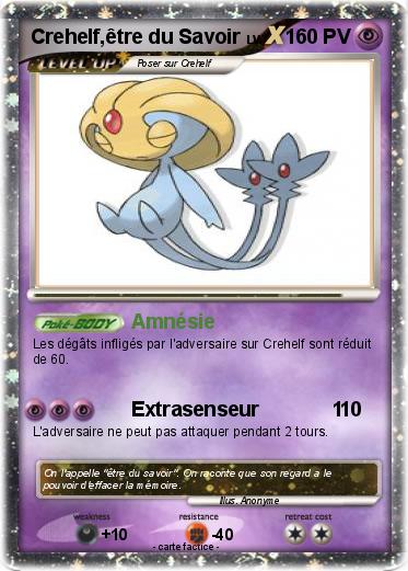 Pokemon Crehelf,être du Savoir