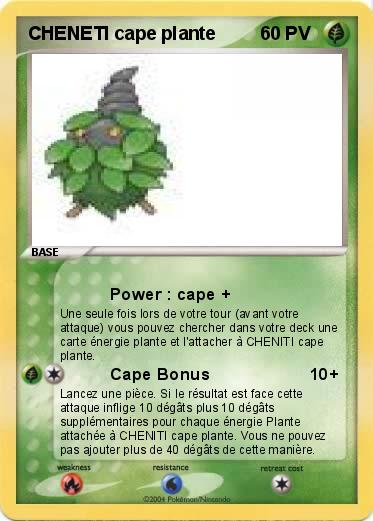 Pokemon CHENETI cape plante