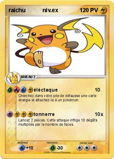 Pokemon raichu           niv.ex