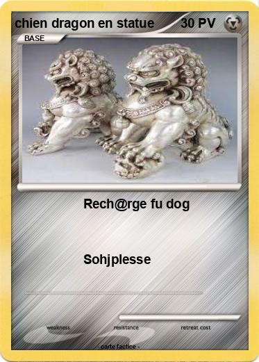 Pokemon chien dragon en statue
