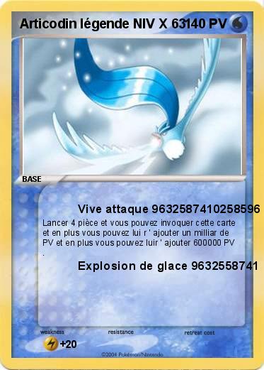 Pokemon Articodin légende NIV X 63