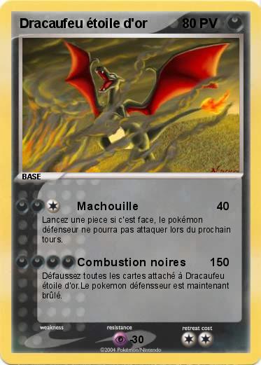 Pokemon Dracaufeu étoile d'or