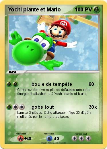 Pokemon Yochi plante et Mario