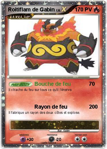Pokemon Roitiflam de Gabin