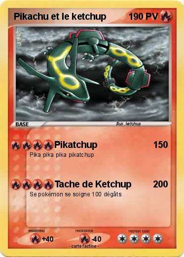 Pokemon Pikachu et le ketchup