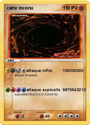 Pokemon carte inconu                                                 