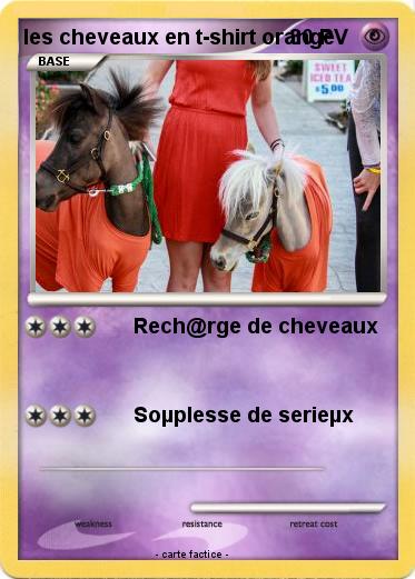 Pokemon les cheveaux en t-shirt orange