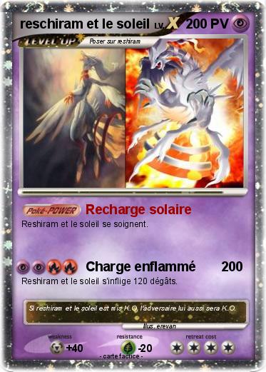 Pokemon reschiram et le soleil