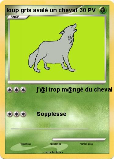 Pokemon loup gris avalé un cheval