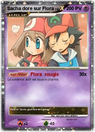 Pokemon Sacha dore sur Flora