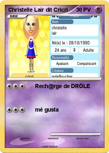 Pokemon Christelle Lair dit Cricri