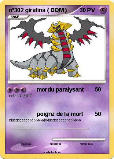 Pokemon n°302 giratina ( DQM )