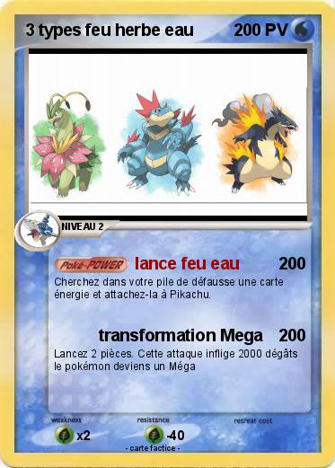 Pokemon 3 types feu herbe eau