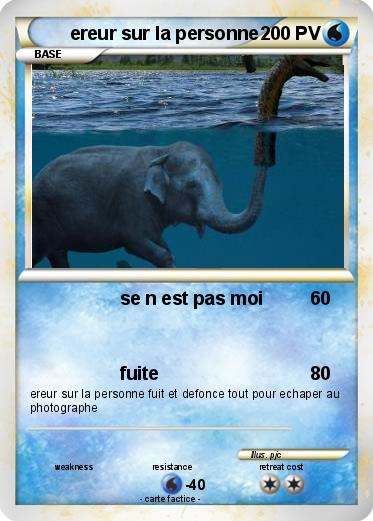 Pokemon ereur sur la personne