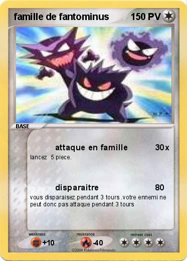 Pokemon famille de fantominus
