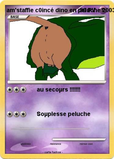 Pokemon am'staffie c0incé dino en peluche 2003