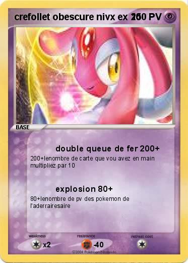 Pokemon crefollet obescure nivx ex 20