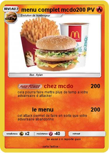 Pokemon menu complet mcdo