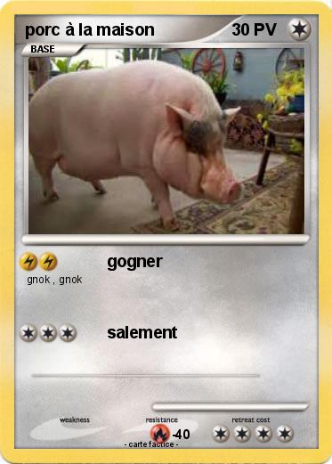 Pokemon porc à la maison