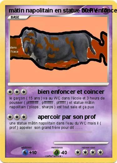 Pokemon mâtin napolitain en statue bien enfoncer