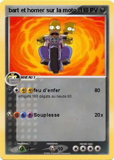 Pokemon bart et homer sur la moto