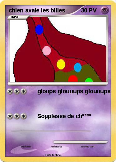 Pokemon chien avale les billes