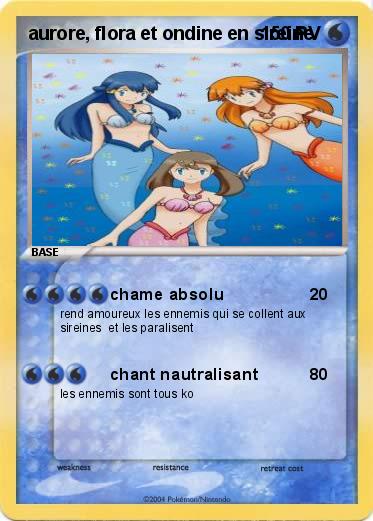 Pokemon aurore, flora et ondine en sireine