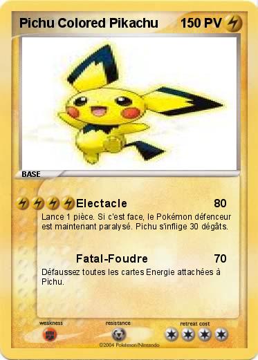 Pokemon Pichu Colored Pikachu
