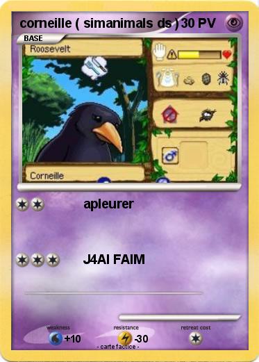 Pokemon corneille ( simanimals ds )