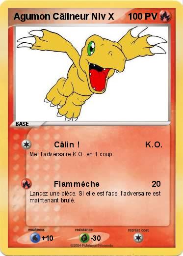 Pokemon Agumon Câlineur Niv X
