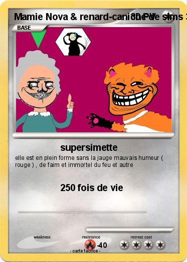 Pokemon Mamie Nova & renard-caniche de sims 3 PC