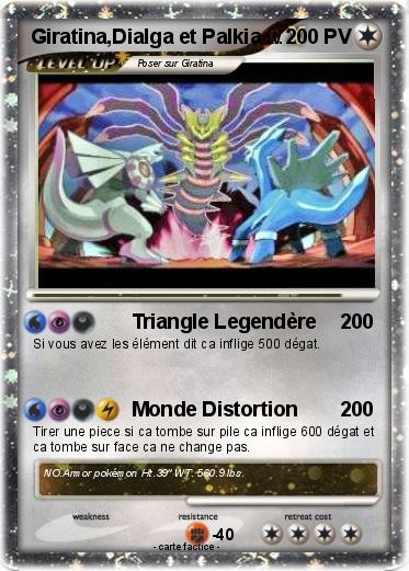 Pokemon Giratina,Dialga et Palkia
