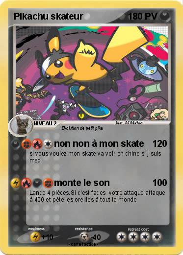 Pokemon Pikachu skateur