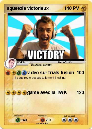 Pokemon squeezie victorieux