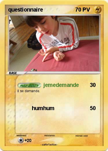 Pokemon questionnaire