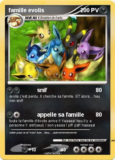 Pokemon famille evolis