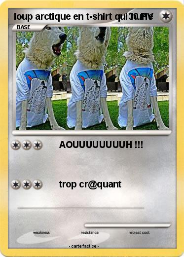 Pokemon loup arctique en t-shirt qui hurle