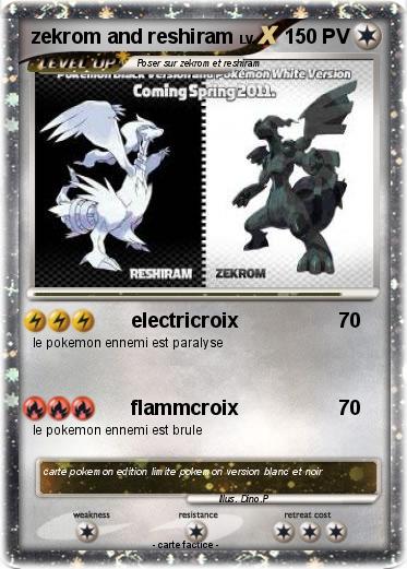 Pokemon zekrom and reshiram