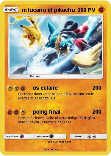 Pokemon m lucario et pikachu