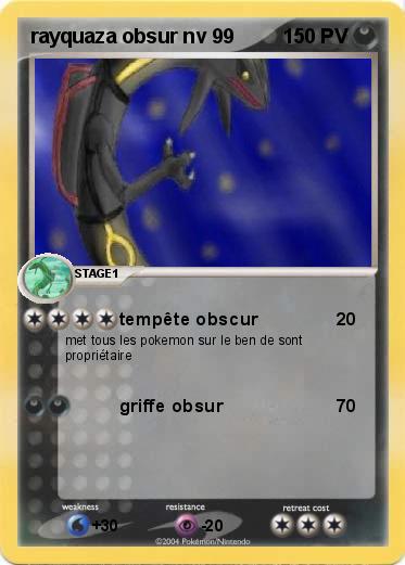 Pokemon rayquaza obsur nv 99