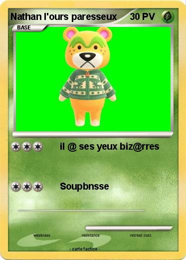 Pokemon Nathan l'ours paresseux