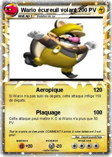 Pokemon Wario écureuil volant
