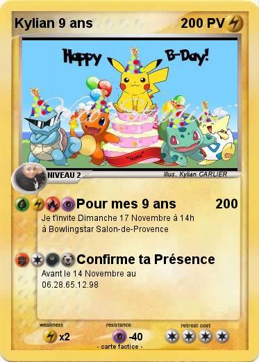 Pokemon Kylian 9 ans