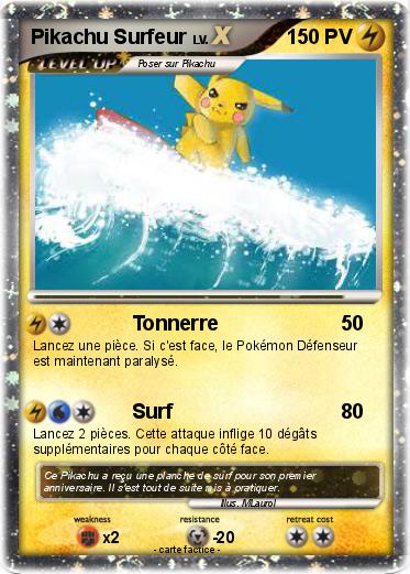 Pokemon Pikachu Surfeur
