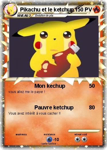 Pokemon Pikachu et le ketchup