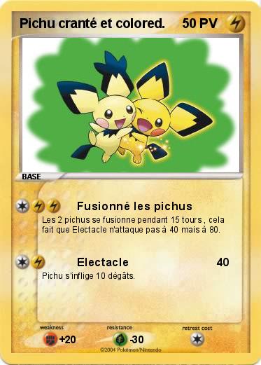 Pokemon Pichu cranté et colored.