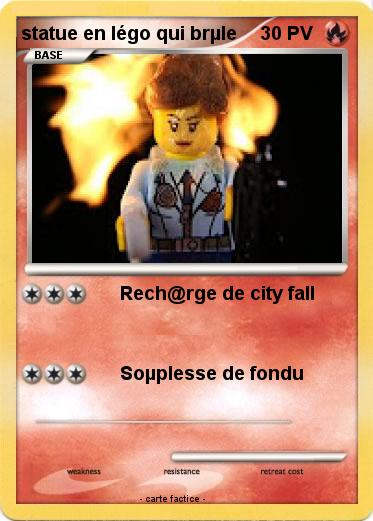 Pokemon statue en légo qui brµle